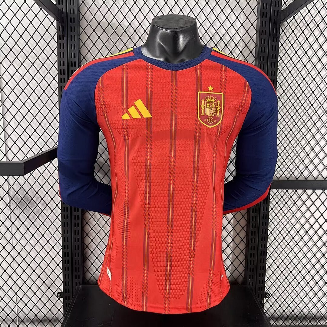 AAA Quality Spain 2026 Wolrd Cup Home Long Jersey(Player) AAA Quality Spain 2026 Wolrd Cup Home Long Jersey(Player)